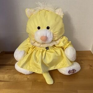 VGUC-RARE-HTF-VINTAGE-15" Fisher Price Puffalump Yellow Cat 1986 #8002